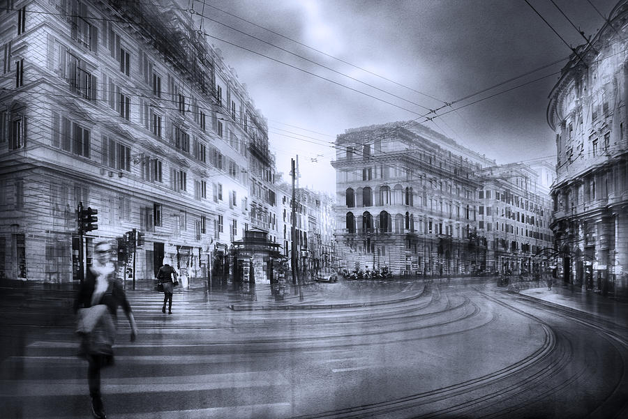 Black And White Photograph - Crosswalk by Nicodemo Quaglia
