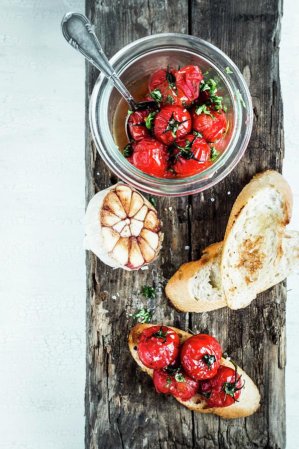 Crostini With Balsamic Tomatoes Photograph by Simone Neufing