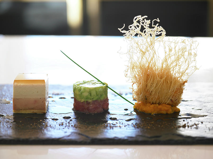 Croustillant Of King Crab, Tuna Tartar And Avocado Photograph By Jalag 