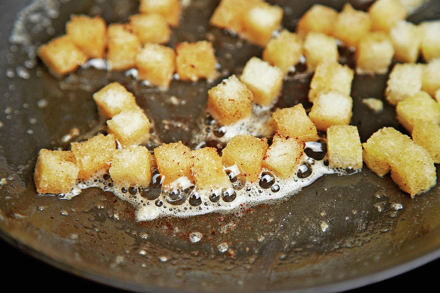 Croutons Being Fried Photograph by Torri Tre