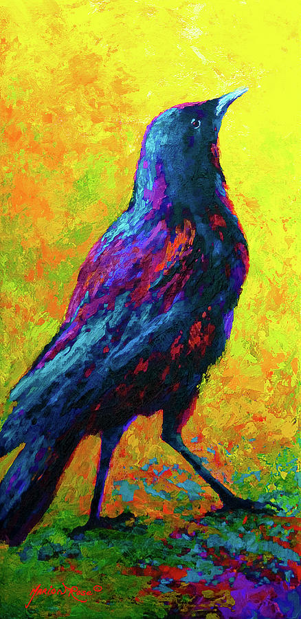 Crow Painting - Crow 3 by Marion Rose