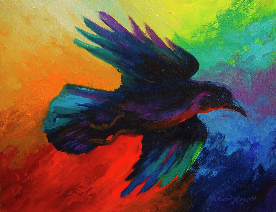 Crow Painting - Crow 4 by Marion Rose