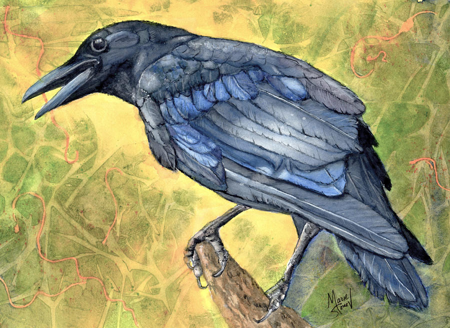 Crow Caw Painting by Marie Stone-van Vuuren - Fine Art America