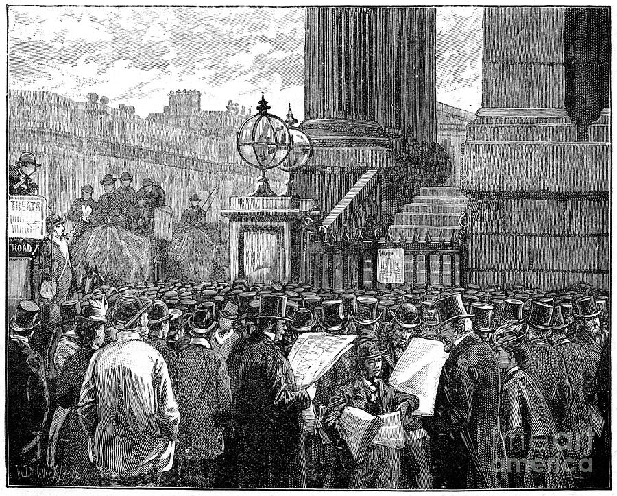 Crowd At The Mansion House Reading Drawing by Print Collector