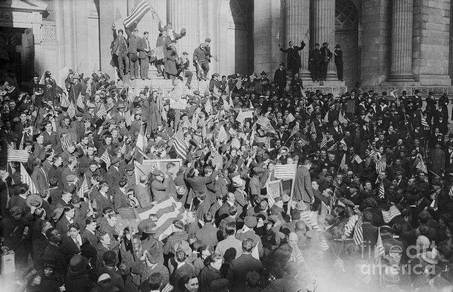 Crowd Celebrating Armistice Day Photograph by Bettmann