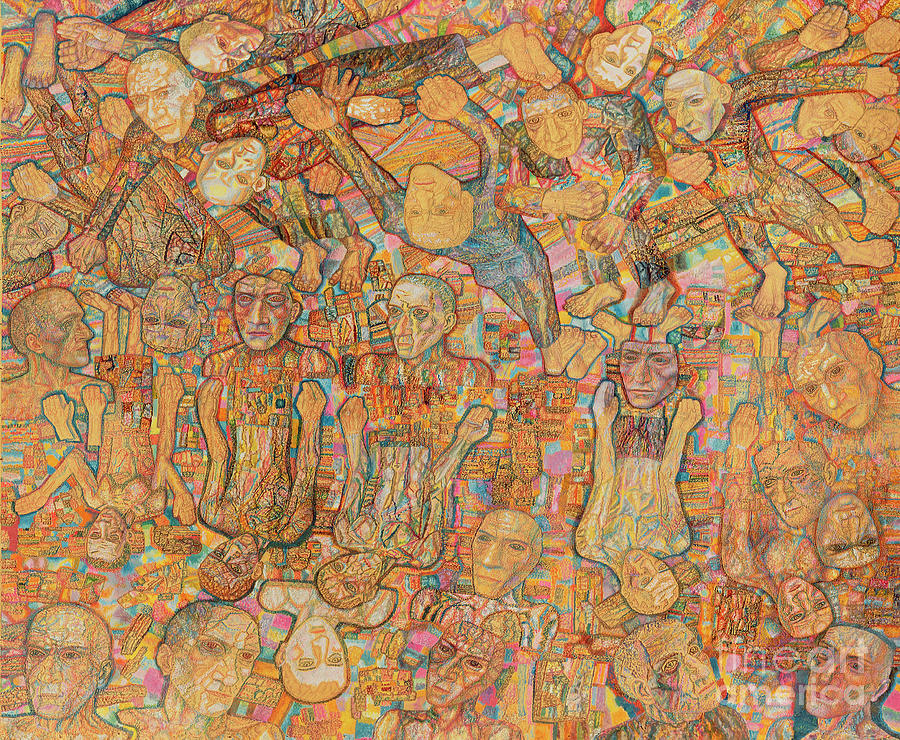 Crowd Composition Painting by Pavel Nikolaevich Filonov