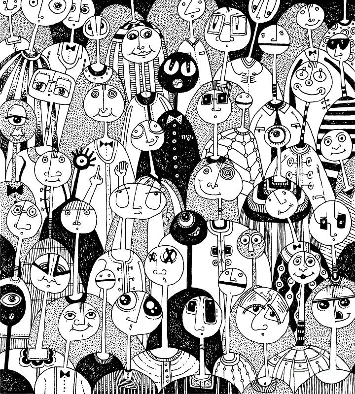 Big Digital Art - Crowd Of Funny Cartoon Characters by Paiartist Big Digital Art - Crowd Of Funny Cartoon Characters by Paiartist