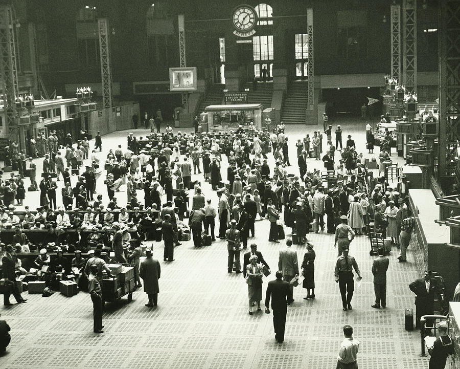 Crowd Of People On Penn Station, New Photograph by George Marks