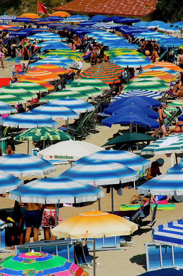 Crowd Of Umbrellas, Beach Photograph by Aldo Pavan