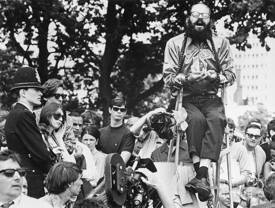 Crowd Watching Alan Ginsberg Chanting Photograph by Bettmann