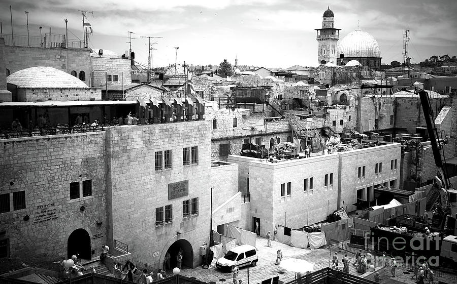 Crowded Jewish Quarter in Jerusalem Infrared Photograph by John Rizzuto