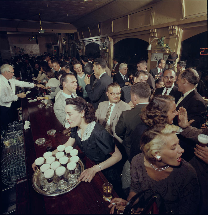 Crowded Night At The Buena Vista Bar Photograph by Nat Farbman