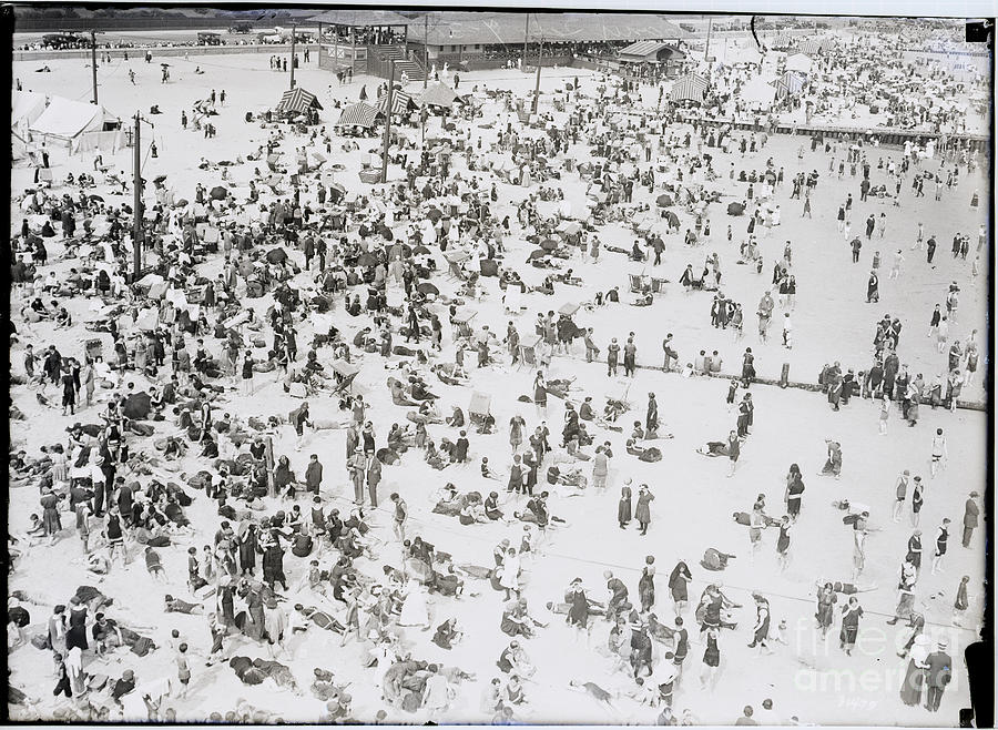 Crowds At Coney Island Aerial View Photograph by Bettmann