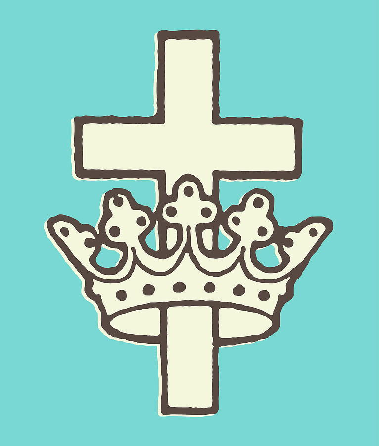 Crown and Cross Drawing by CSA Images - Fine Art America