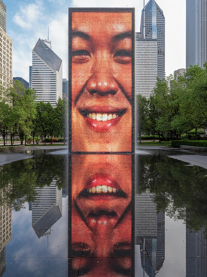 Crown Fountain in Millennium Park 2 Photograph by Jerry Fornarotto