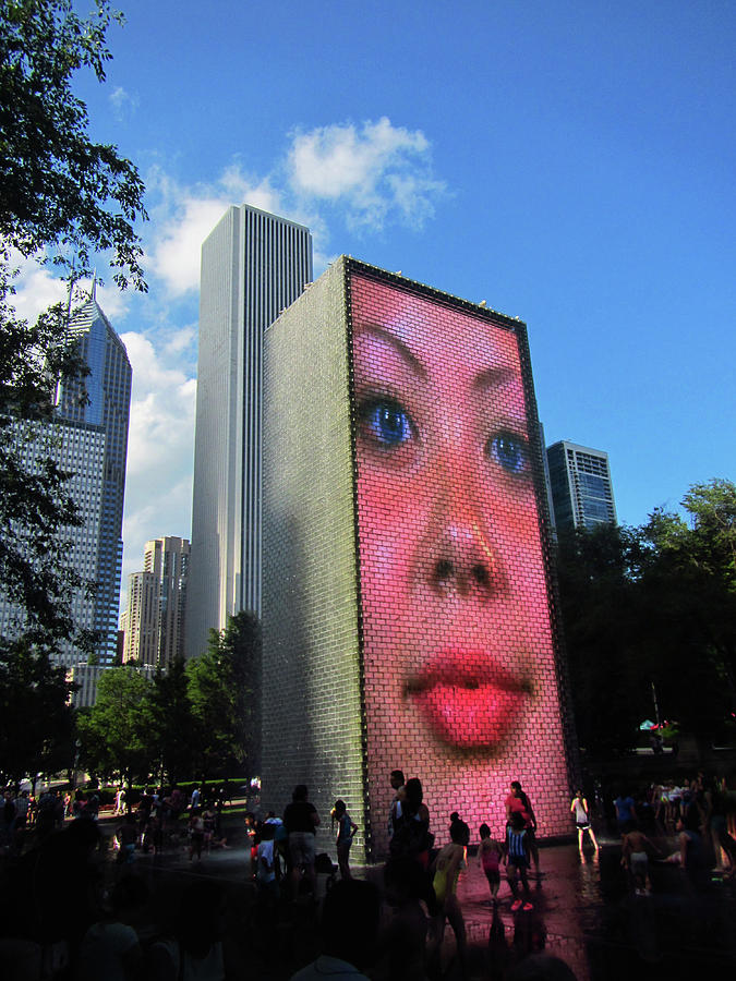 Crown Fountain PArk Photograph by Marilyn Hunt