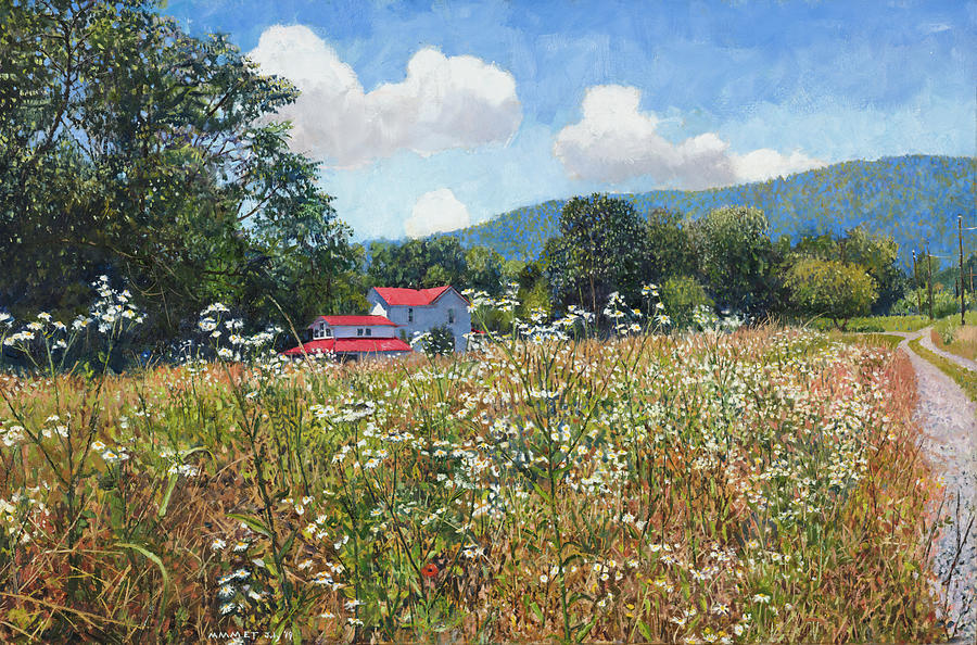 Crozet Painting - Crozet Farmhouse, Wildflowers by Edward Thomas