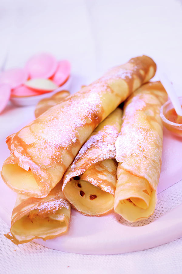 Crpes With Honey And Icing Sugar Photograph by Nicolas Edwige