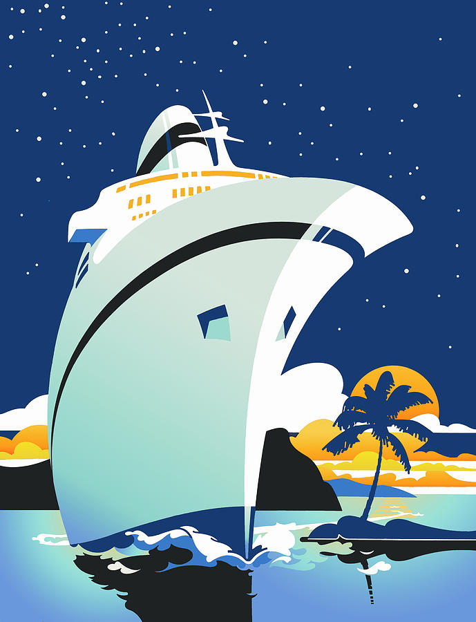 Cruise Ship Digital Art - Cruise Cover by David Chestnutt