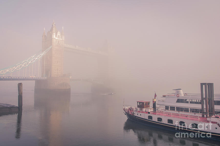 Cruise Liner By Tower Bridge At Foggy Photograph by Paul Arnfield