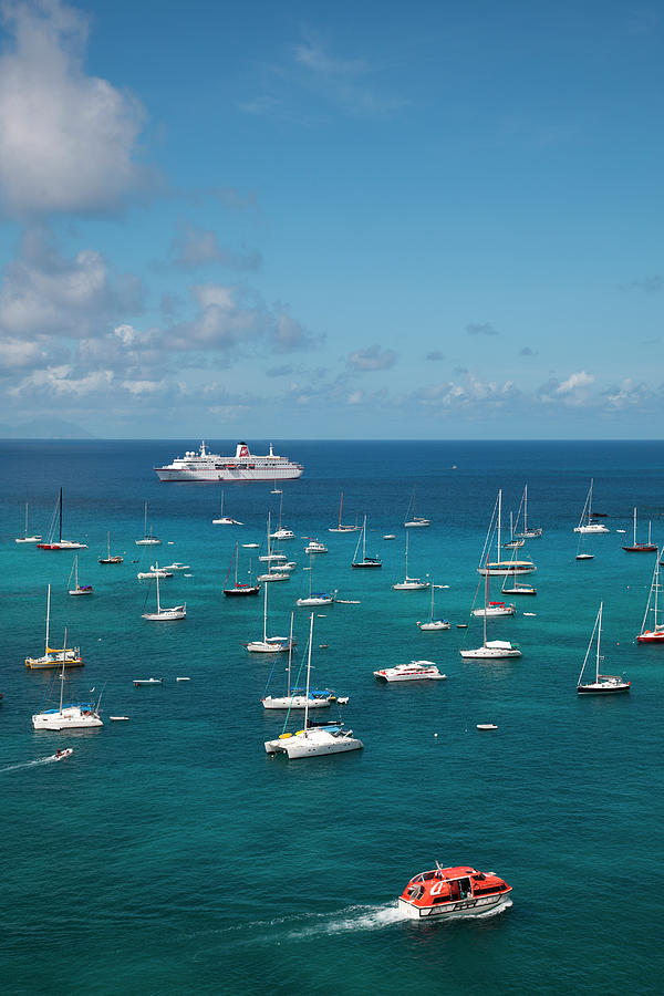 Cruise Ship And Yachts Photograph by Holger Leue