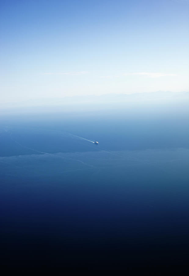 Cruise Ship Crossing The Ocean, Aerial Photograph by Duncan Mckenzie