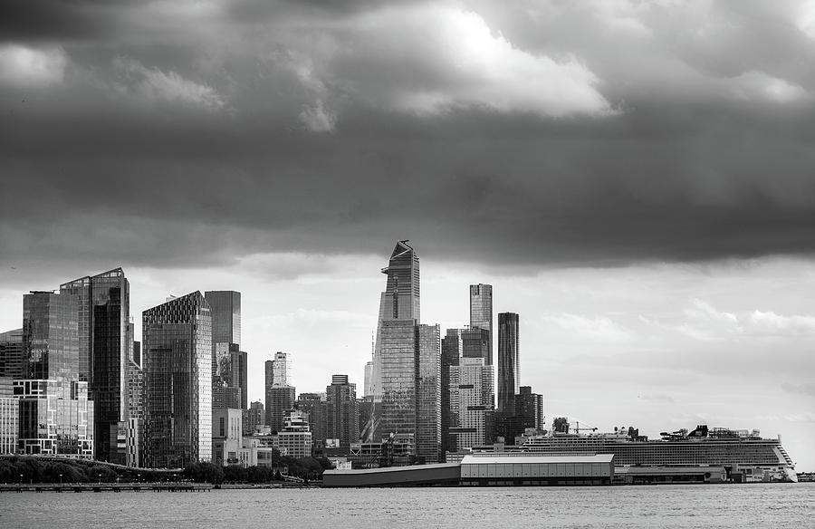 Cruise Ship In NYC In Black and White Photograph by Greg and Chrystal Mimbs