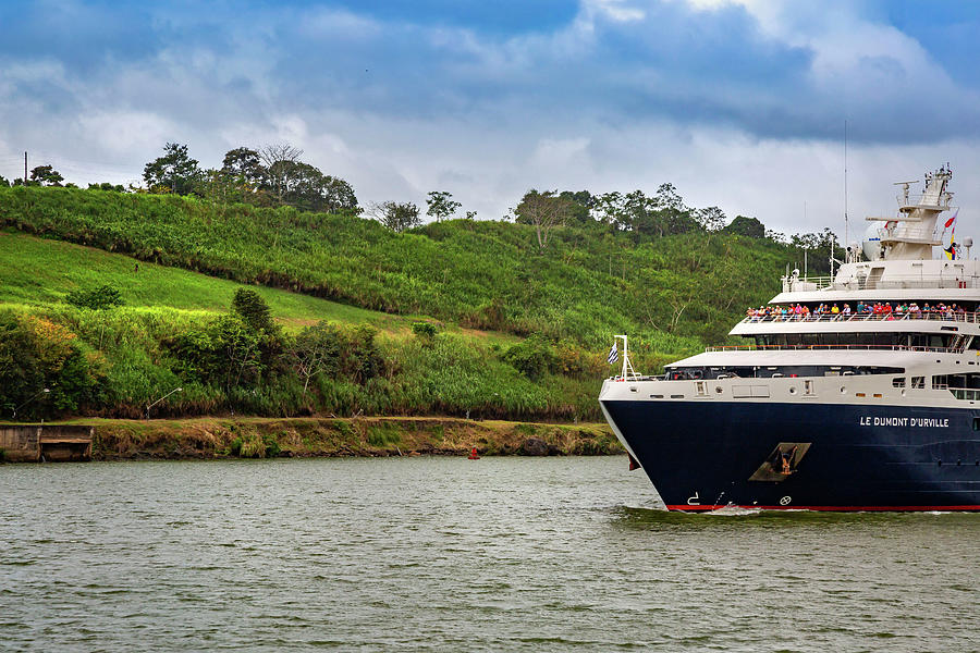 Cruise Ship, Panama Canal, Panama Digital Art by Lumiere