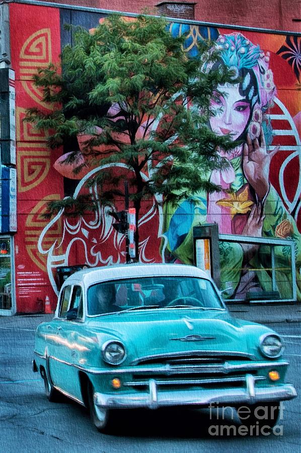 Cruising in Montreal Chinatown Digital Art by Diana Rajala