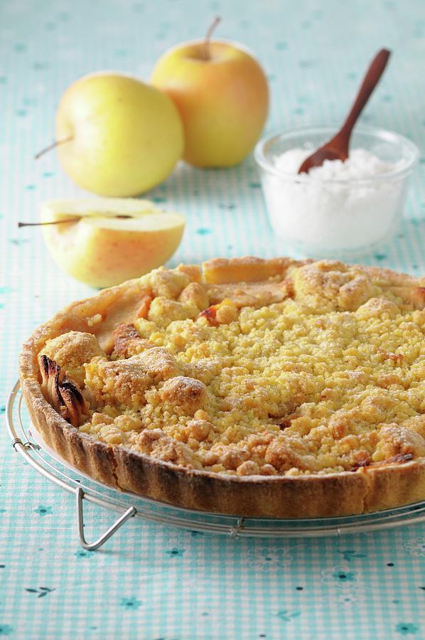 Crumble Style Apple Tart Photograph by Jean-christophe Riou