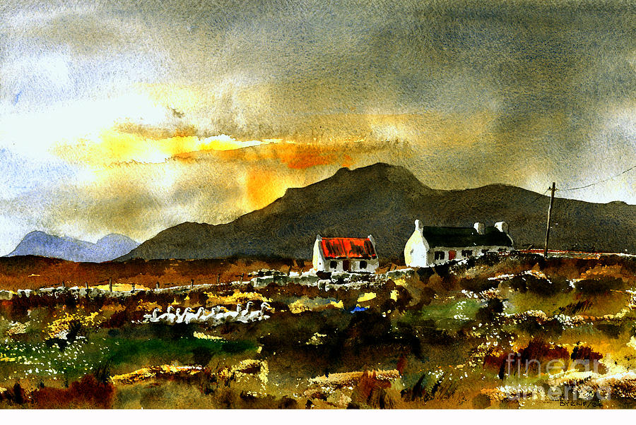 Crumpawn Sunset, Achill Painting by Val Byrne