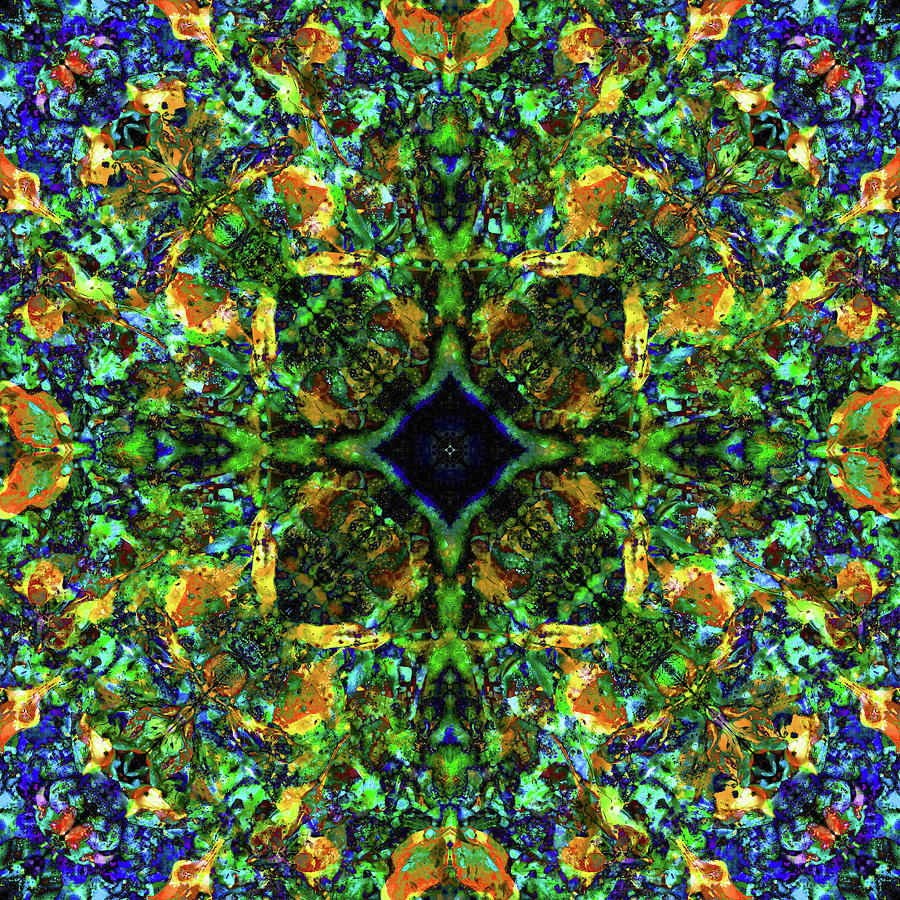 Crushed Emeralds Mandala Digital Art by Rebecca Carr - Pixels