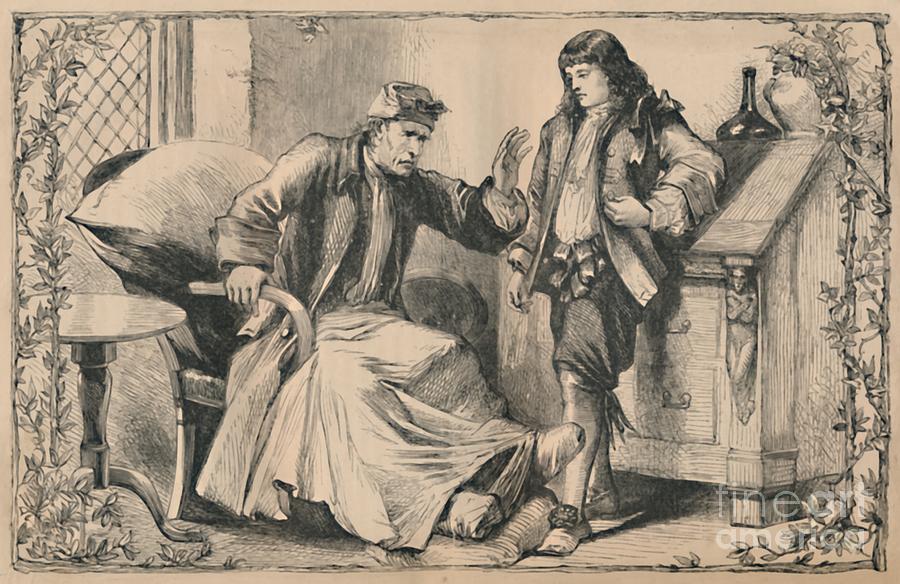Crusoe Advised By His Father Drawing by Print Collector