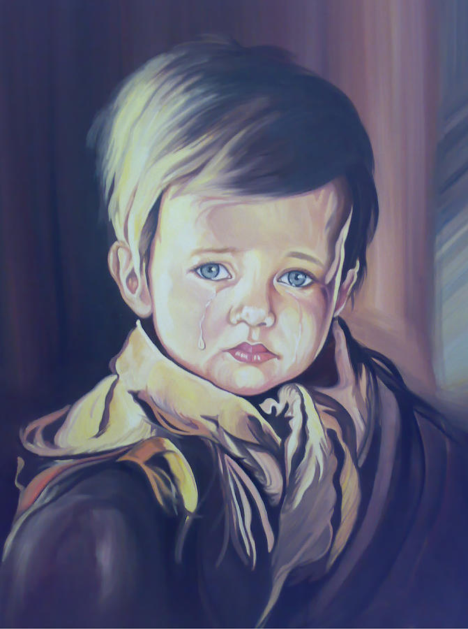 Crying Painting - Crying child by Said Marie