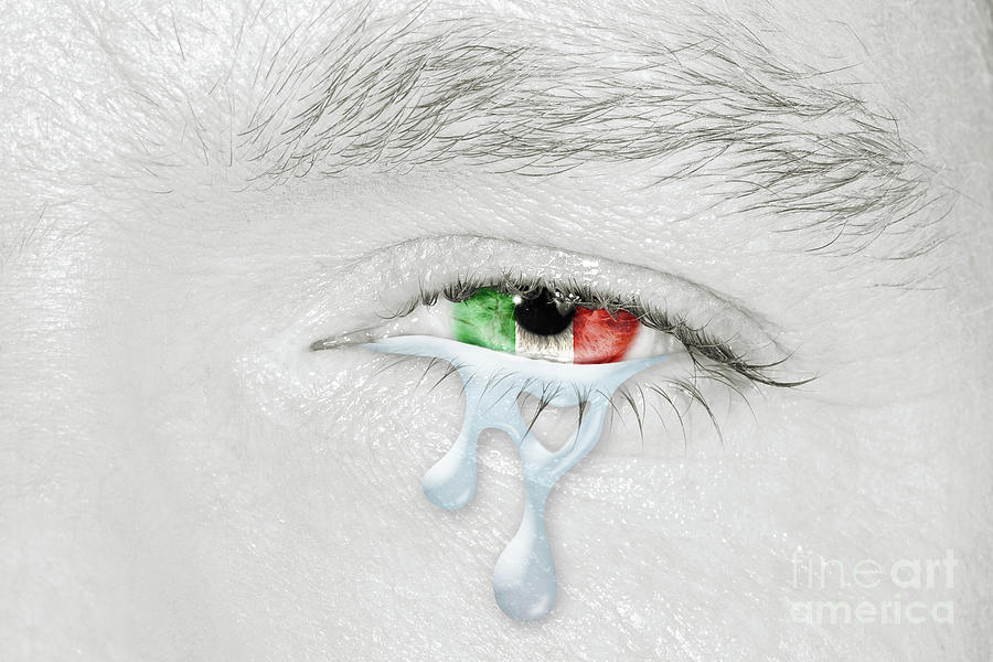 Crying eye with Italy Flag Photograph by Benny Marty