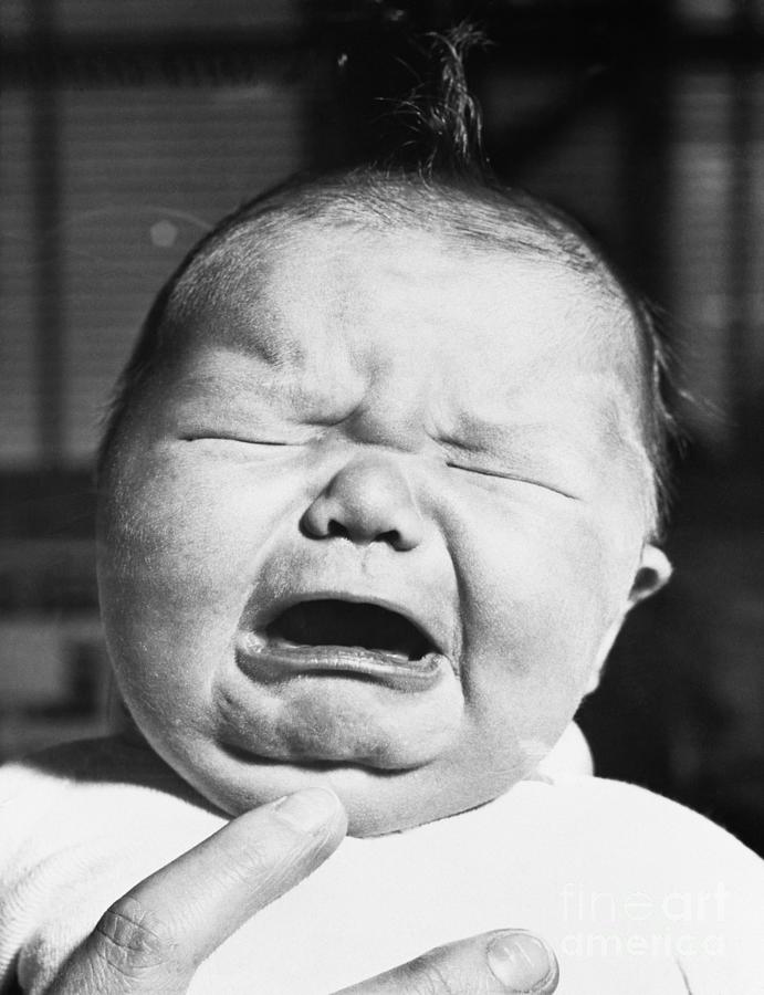 Crying Newborn Baby Photograph by Bettmann