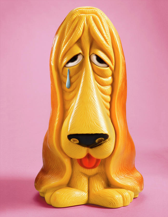Vintage Drawing - Crying Sad Dog by CSA Images