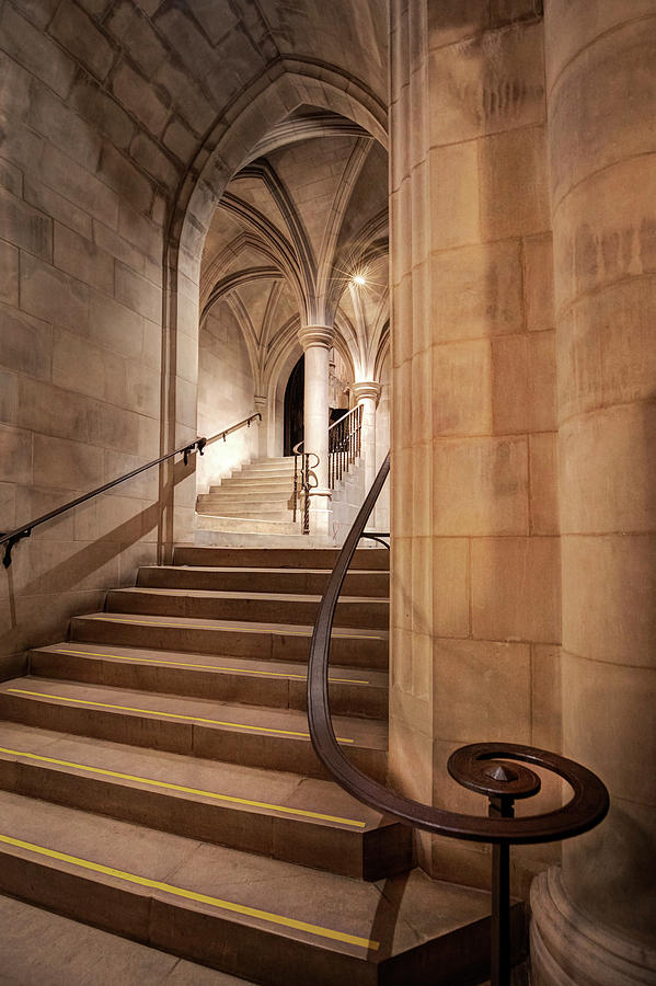 Crypt Stairs Washington National Cathedral  Photograph by Harriet Feagin