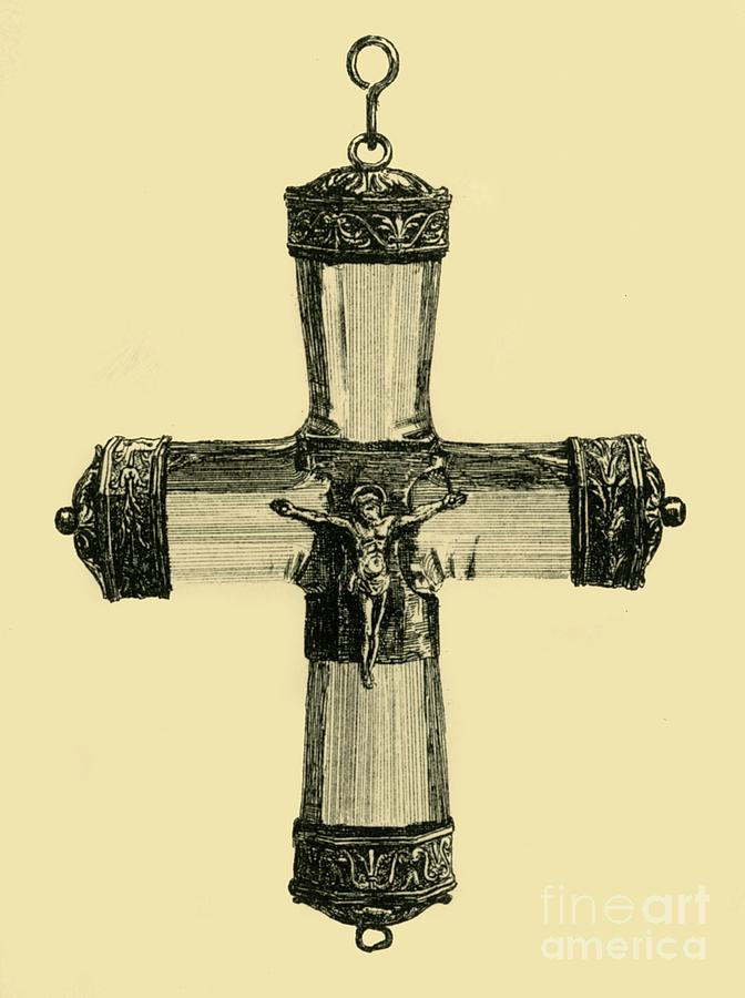 Crystal Crucifix Drawing by Print Collector