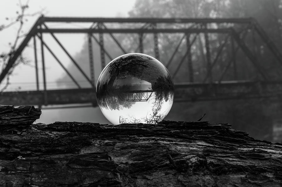 Crystal Vision Trestle Bridge B and W  Murphy Photograph by Kelly Kennon