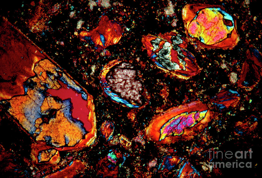 Crystals Of Augite In Rock Photograph by Jan Hinsch/science Photo ...