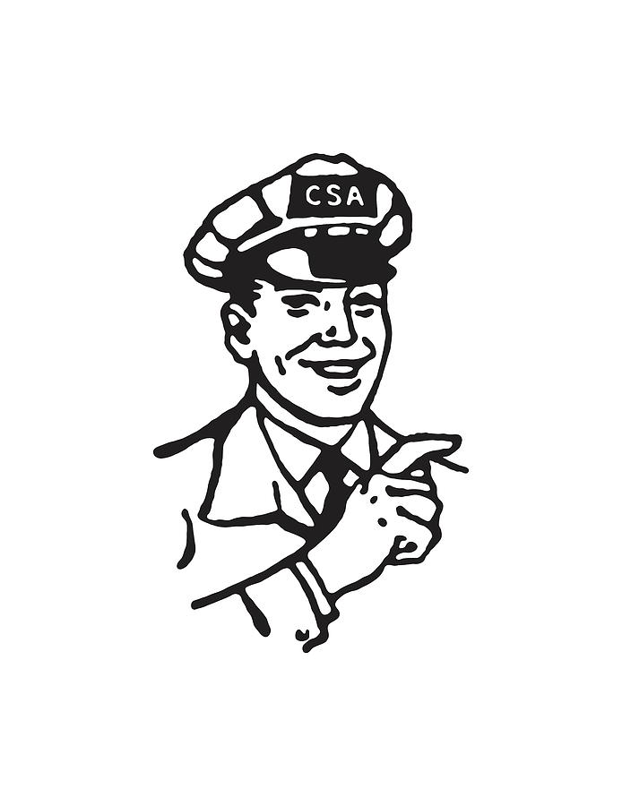 CSA Delivery Man Drawing by CSA Images - Fine Art America