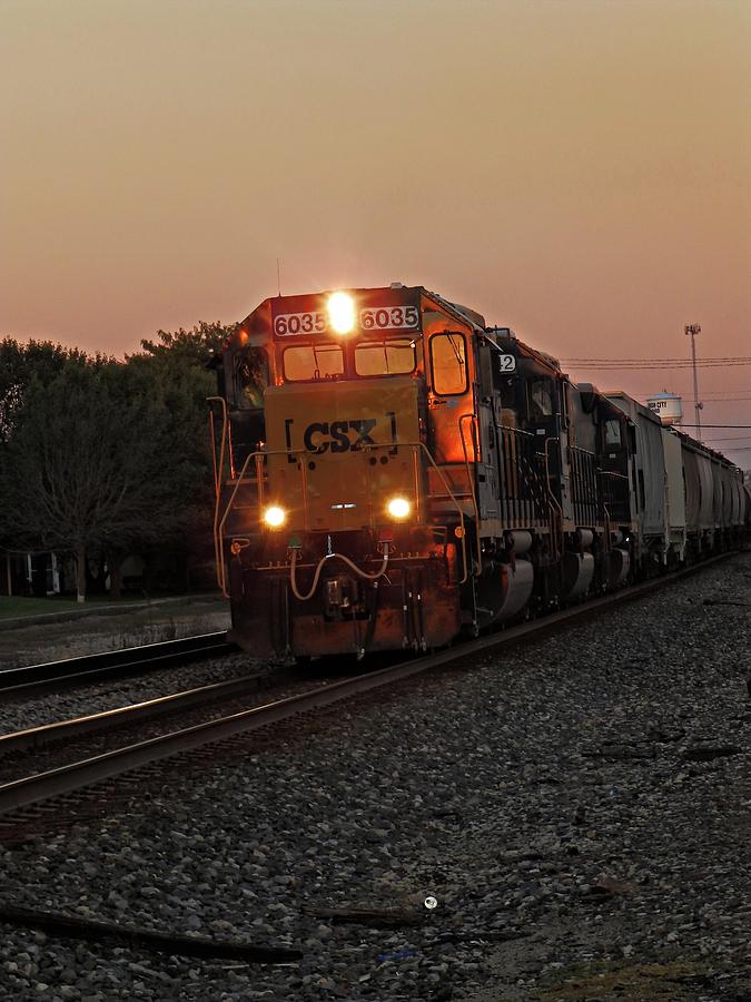 CSX Freight Train Chasing the Sunset by Robert Worth CSX Freight Train Chasing the Sunset by Robert Worth