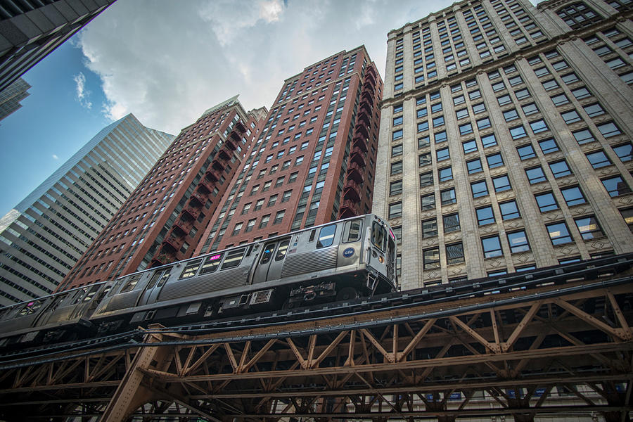 Chicago Photograph - CTA Pink line train by Jim Pearson