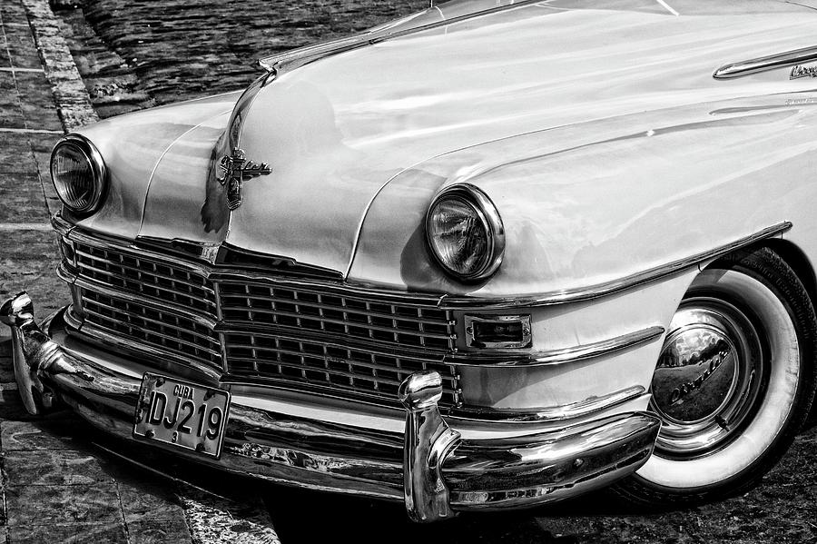 Black And White Digital Art - Cuba, Havana Province, Havana, A Classic Car by James Lawman