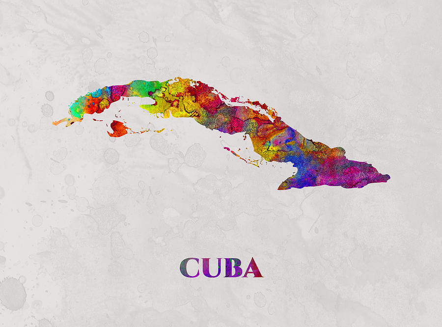 Cuba Map Artist Singh Mixed Media By Artguru Official Maps 4379