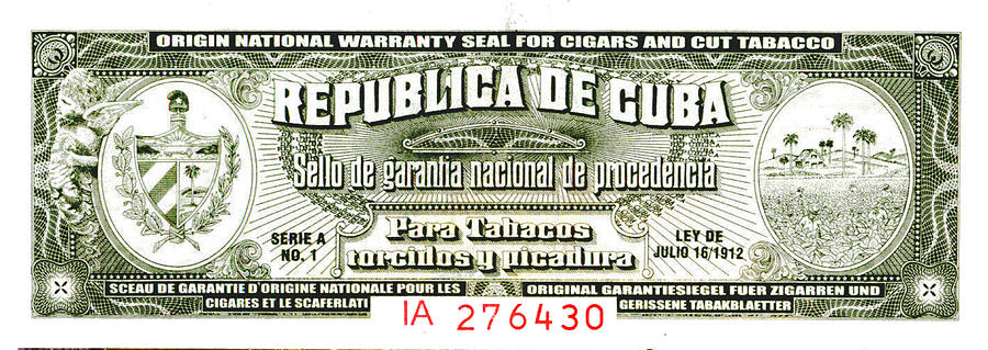Cuban Cigar Seal 1999 by Miguel G