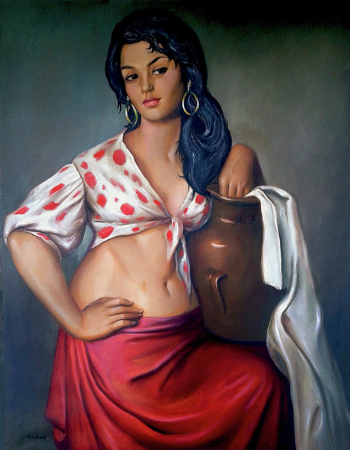 Cuban Girl Painting by Jose Manuel Abraham