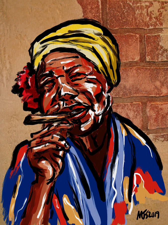 Cuban Woman With Cigar Digital Art By Michael Kallstrom Fine Art America   Cuban Woman With Cigar Michael Kallstrom 