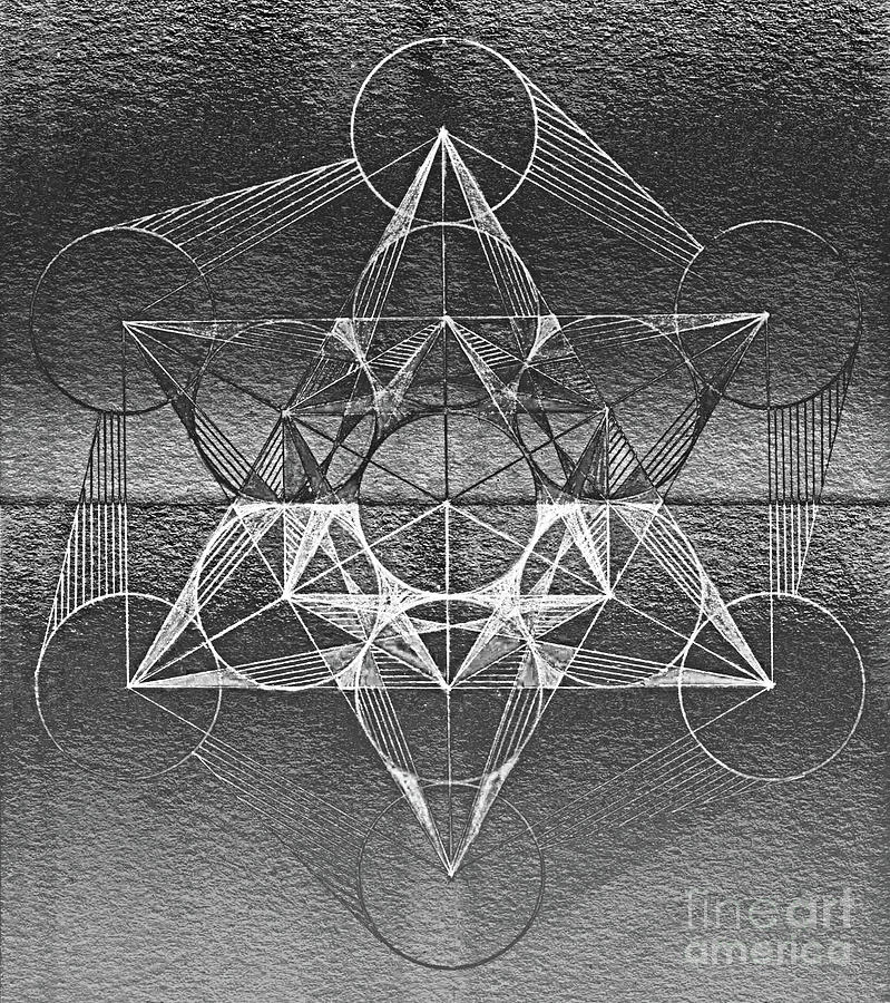 Cube Of Metatron Handrawing 2 Drawing by Cveti Dinkova